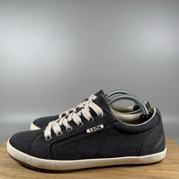 Taos Star Canvas Sneakers Womens 7 Grey Low Top Lace Up Shoes - Picture 3 of 8